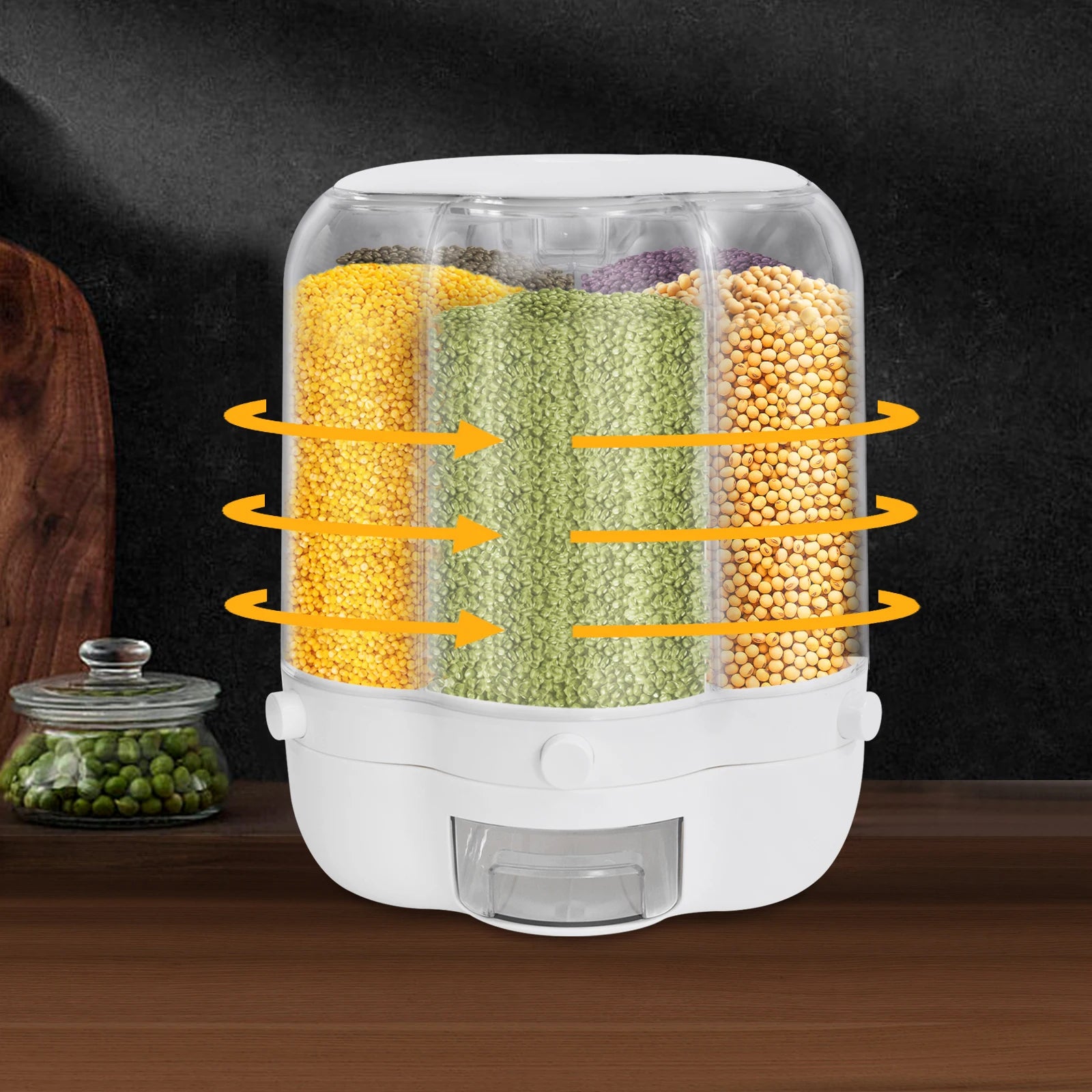 6-Grid Rotating Food Dispenser