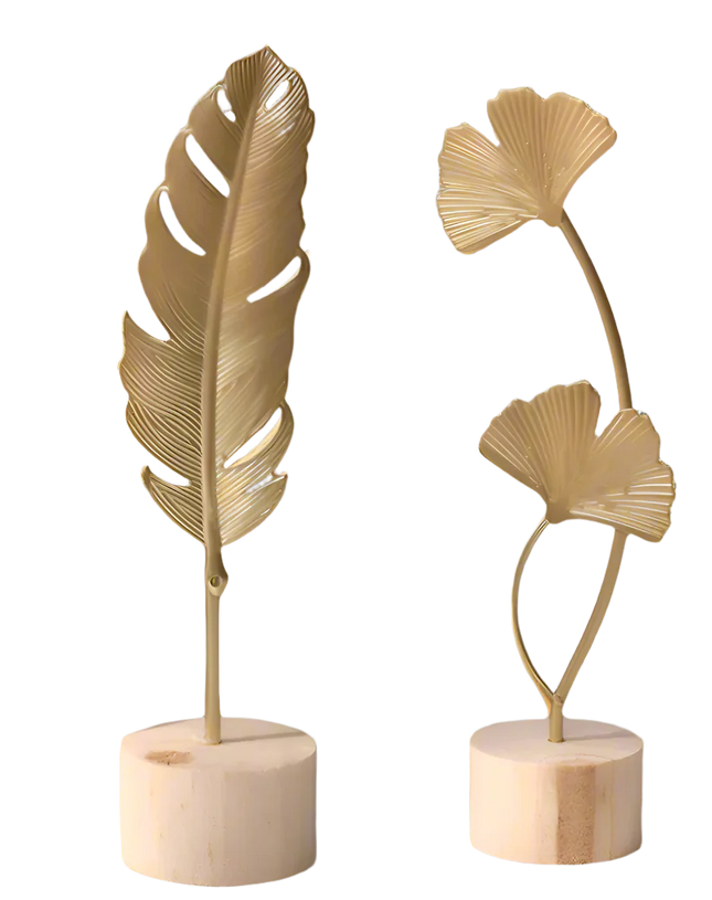 Nordic Gold Ginkgo Leaf Sculpture