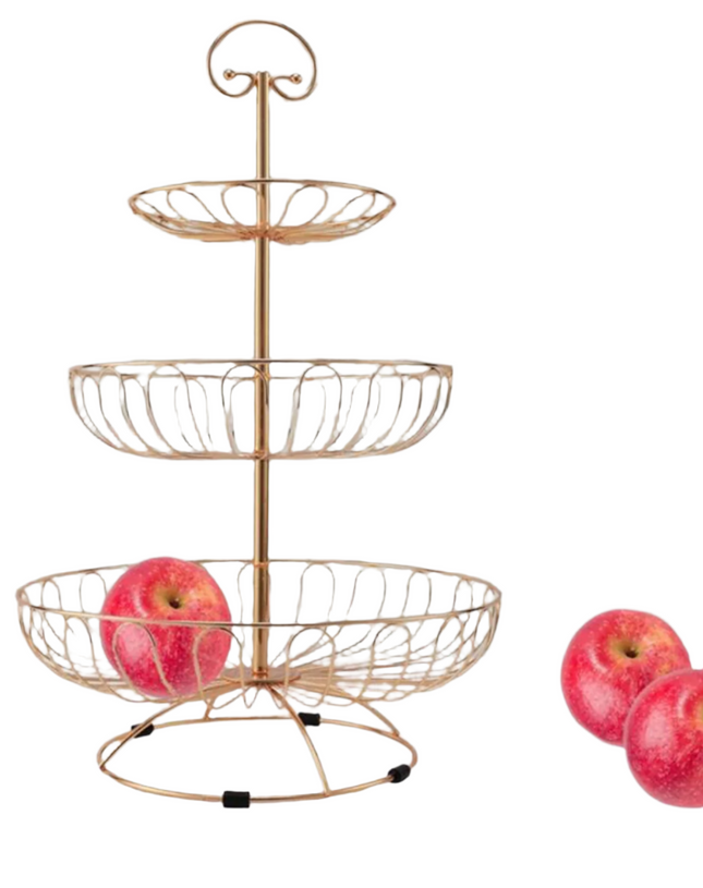 3-Tier Metal Fruit Bowl Stand