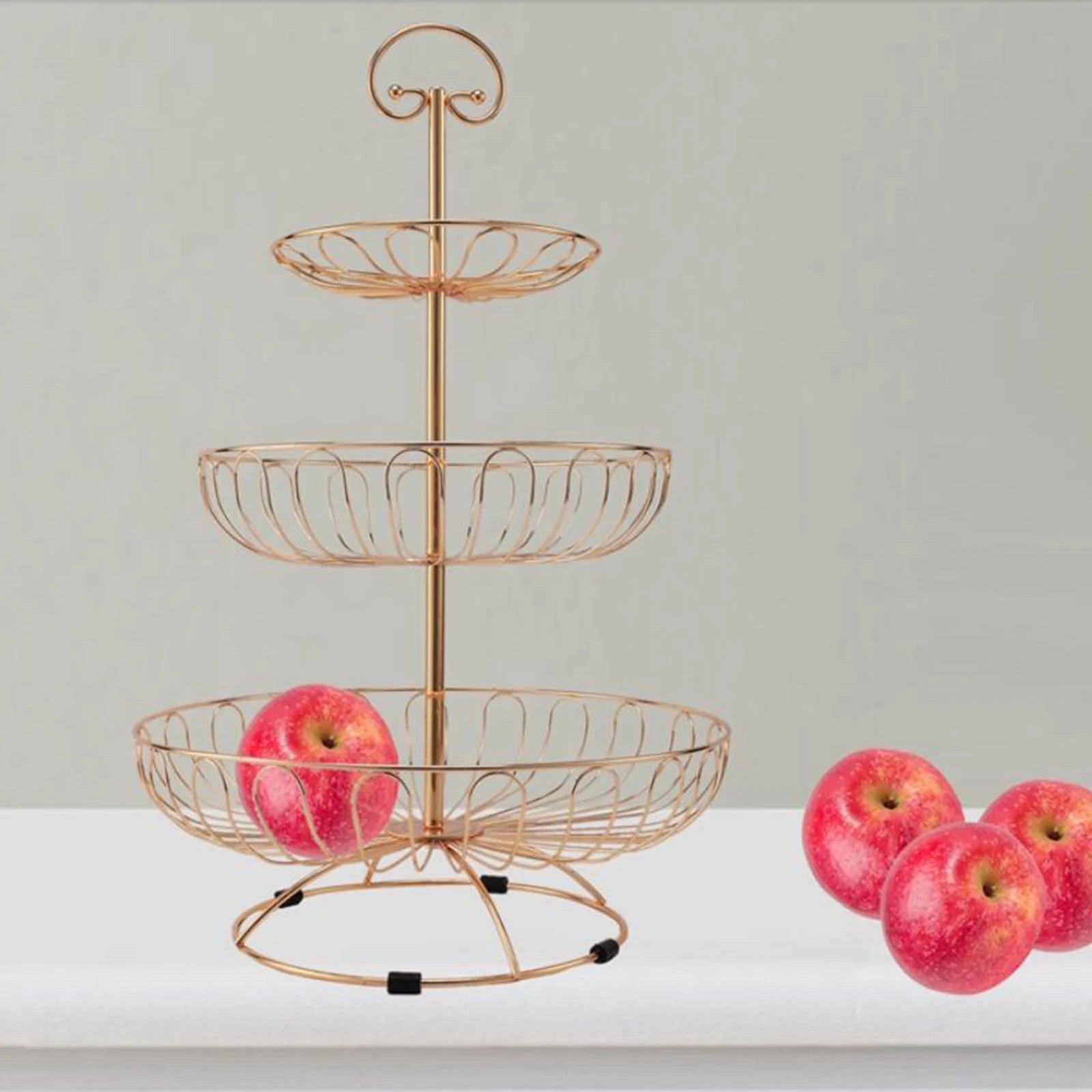 3-Tier Metal Fruit Bowl Stand