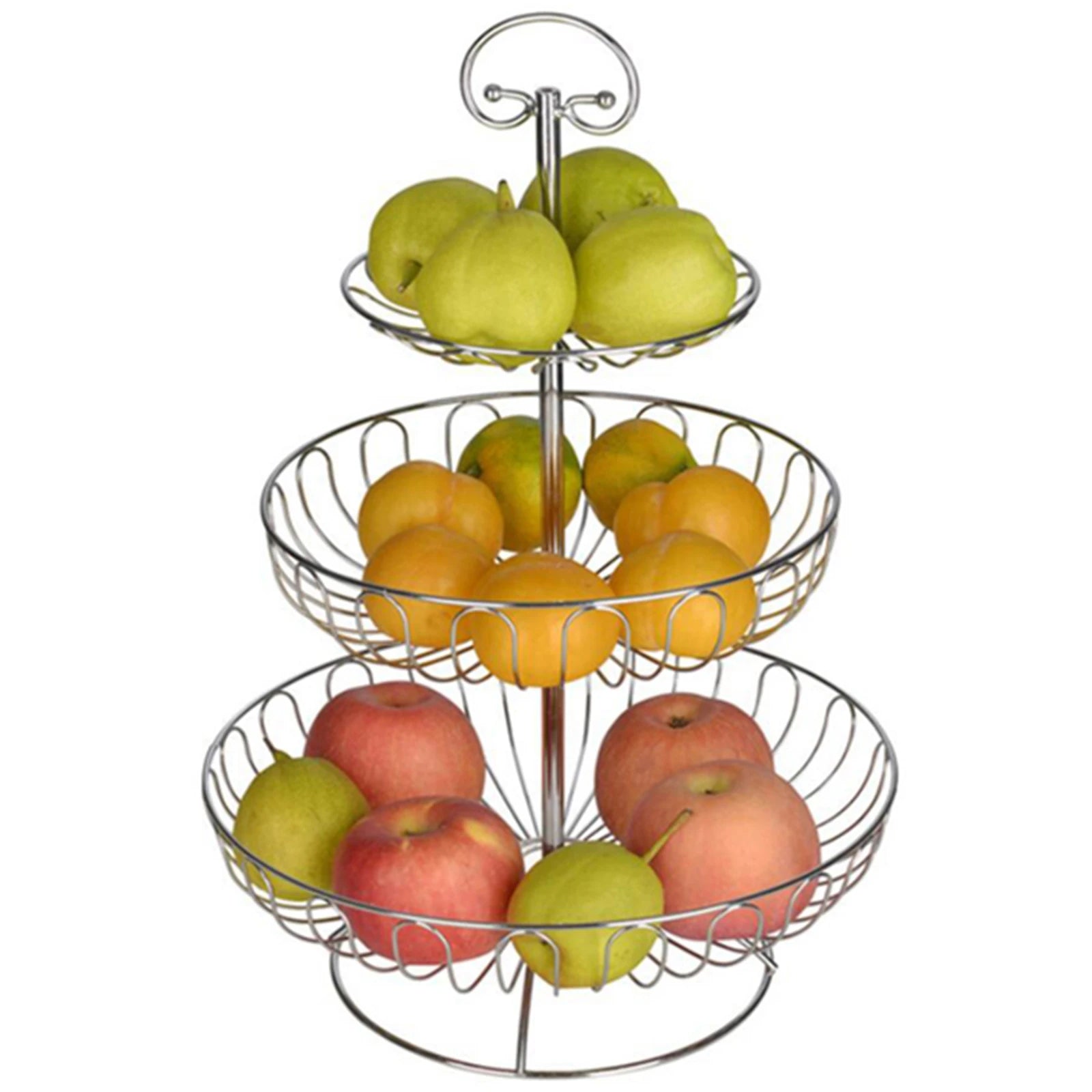 3-Tier Metal Fruit Bowl Stand