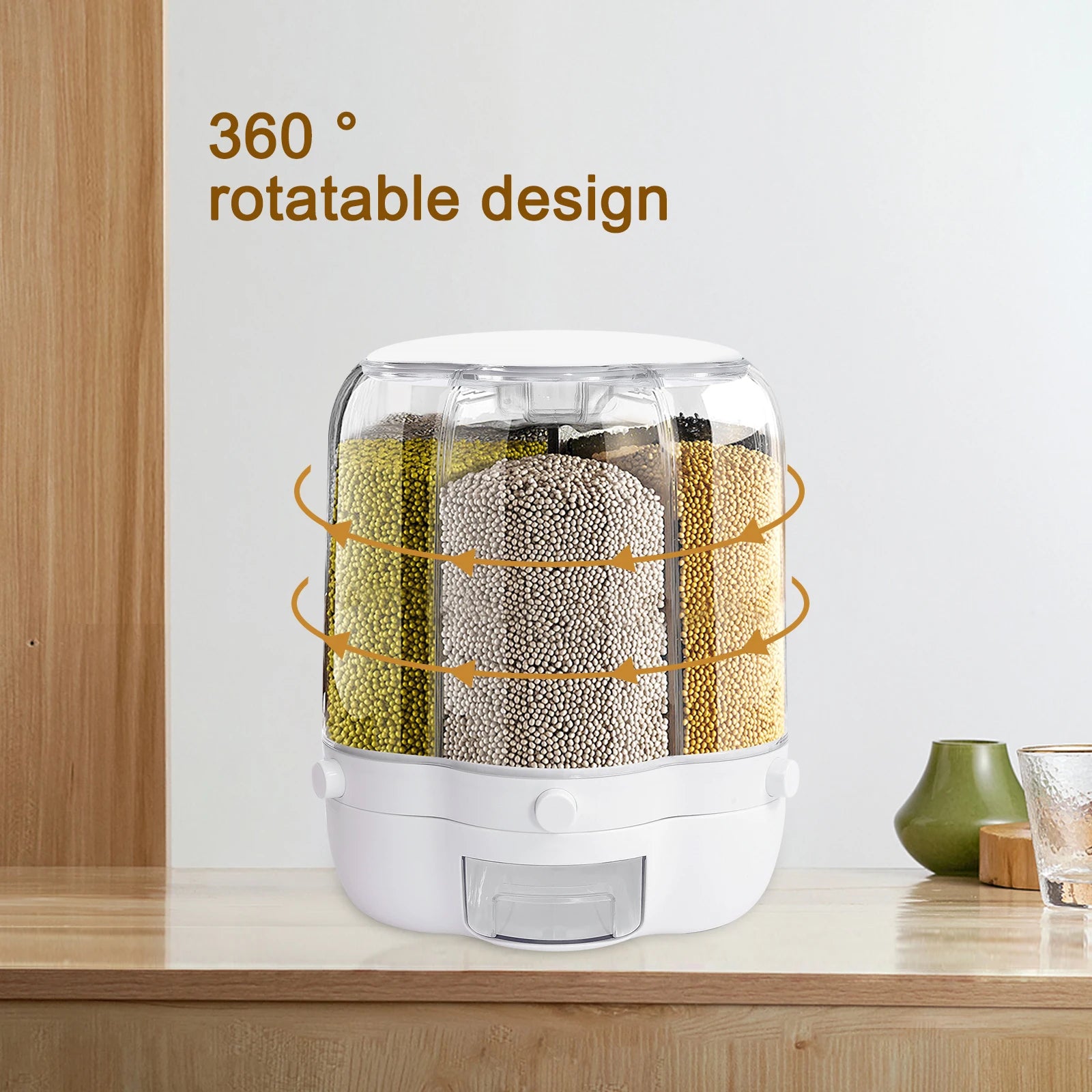 6-Grid Rotating Food Dispenser