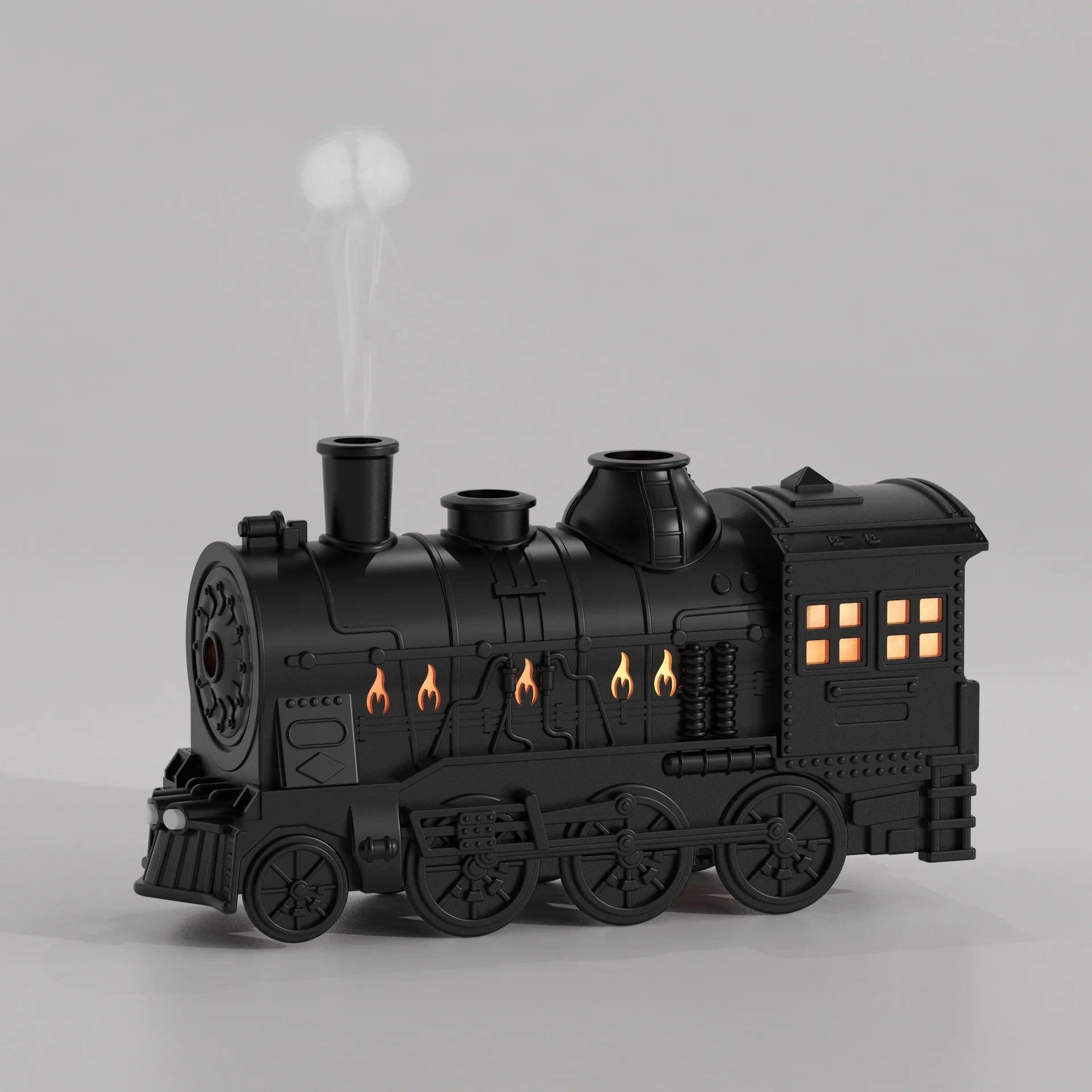 300ml Train-Shaped Essential Oil Diffuser with Remote Control & LED Lights