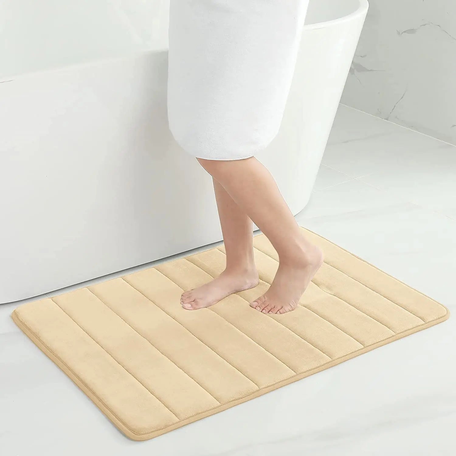 Memory Foam Stripe Bathroom Mat