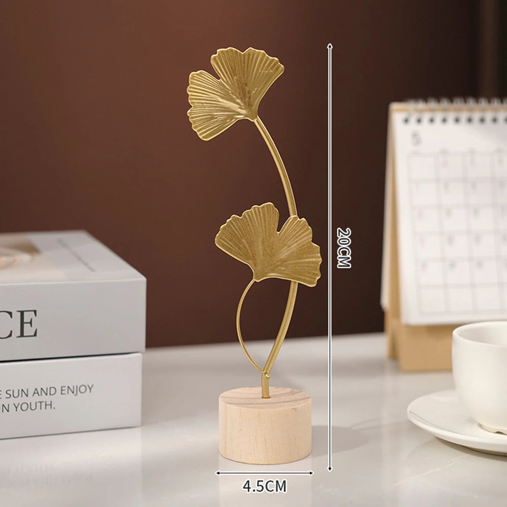 Nordic Gold Ginkgo Leaf Sculpture