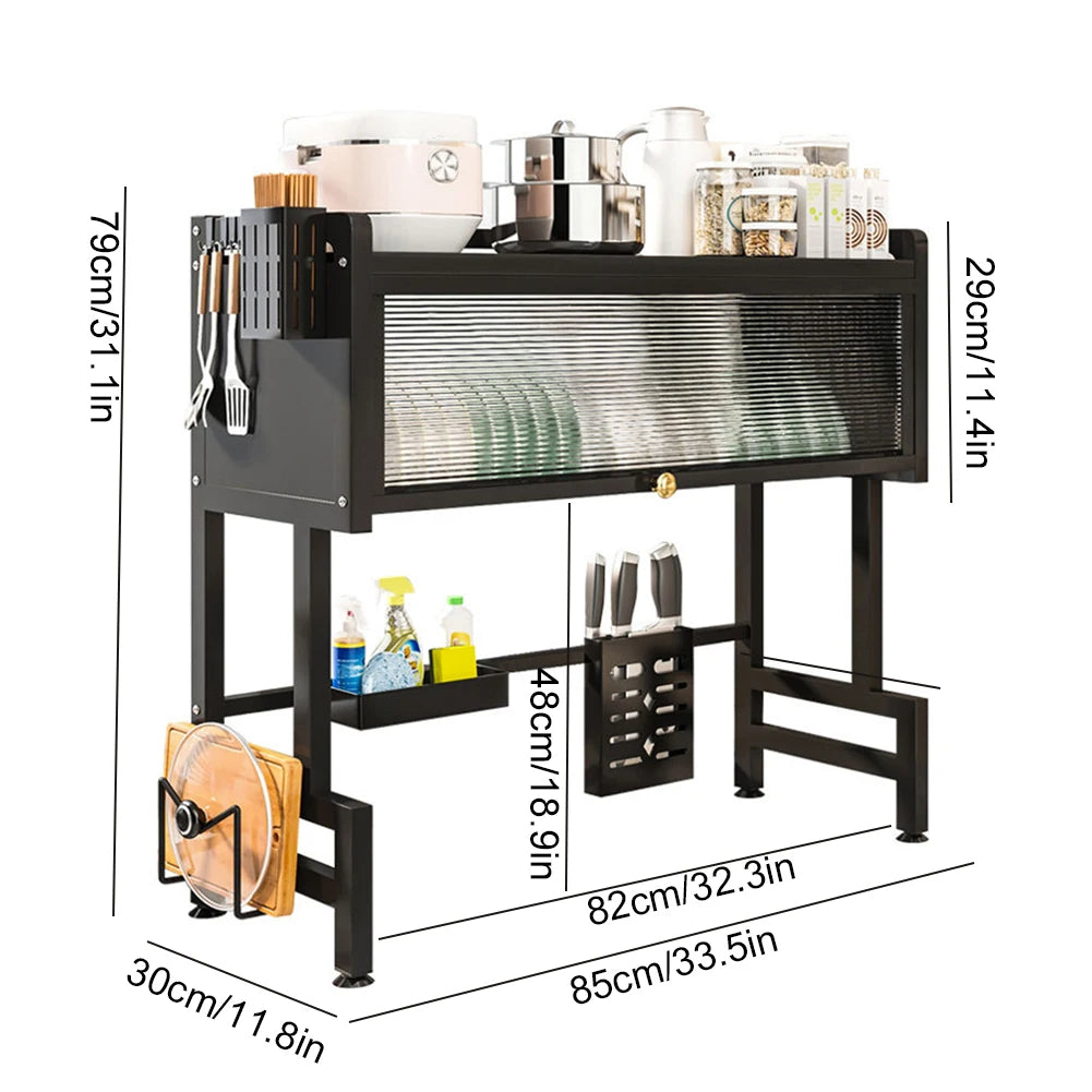 Multi-Functional Over-the-Sink Dish Drainer with Cover