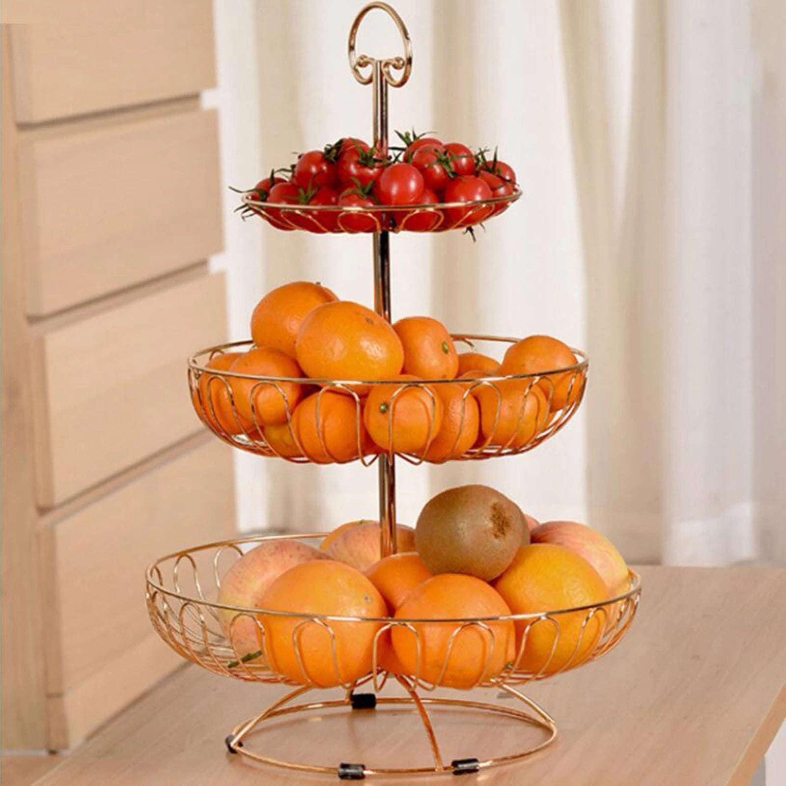 3-Tier Metal Fruit Bowl Stand