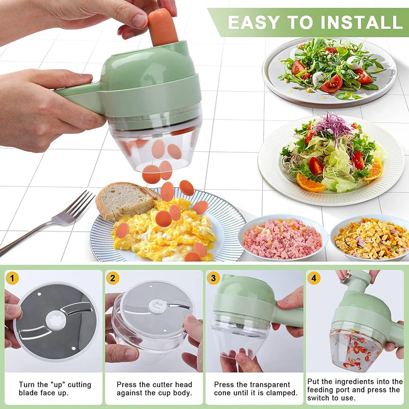 5-in-1 Electric Vegetable Cutter & Chopper