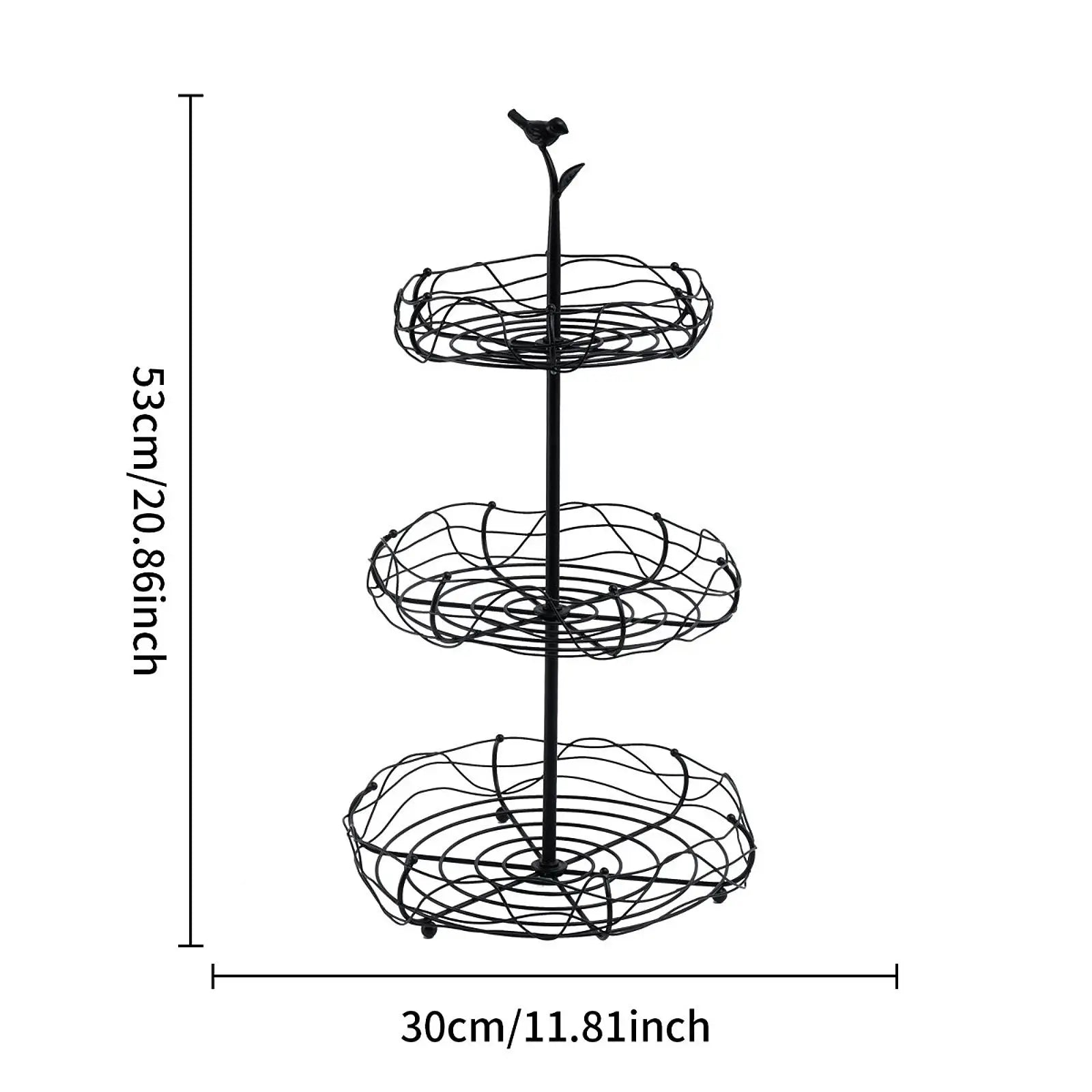 3-Tier Metal Fruit Bowl Stand