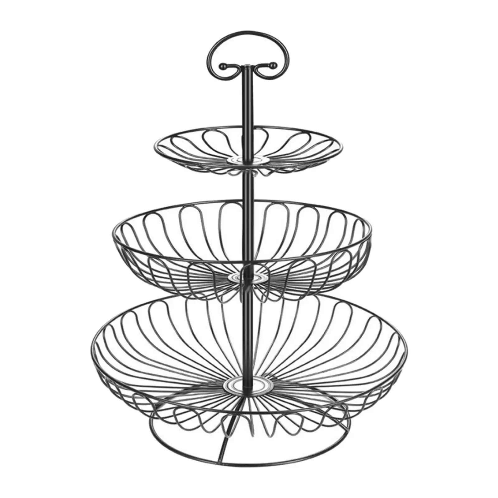 3-Tier Metal Fruit Bowl Stand