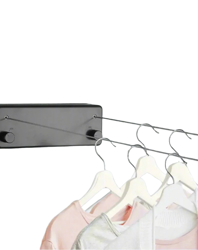 Retractable Wall-Mounted Clothesline with Adjustable Stainless Steel Double Rope